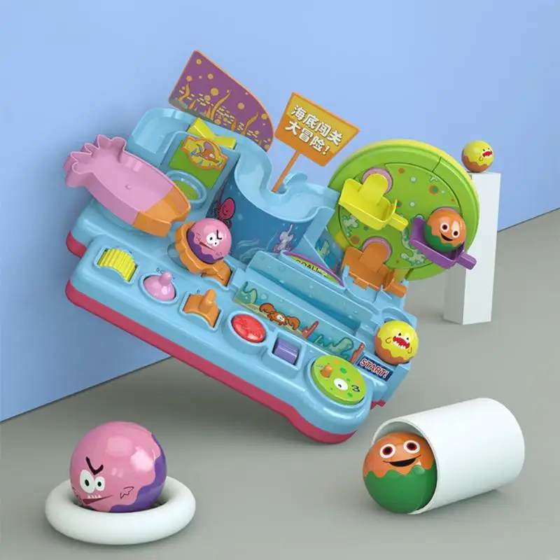 Трек автомобиль Приключения игрушка Монтессори проходной слайд-головоломка прокатки мяч подводного моря игрушки на тему приключений для детей Рождественский подарок