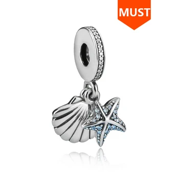 

Fit Original Europe Bracelets 100% 925 Sterling Silver Star and Shell Charms Beads DIY Fashion Jewelry Making for Women Gifts