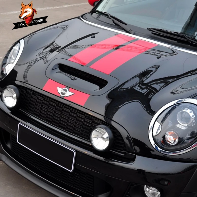 Auto Stripe Hood Decal Stickers Car Styling Sport Styling Car Sticker for MINI Cooper S One JCW R55
