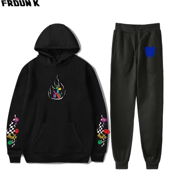 

FRDUN TOMMY AVANI CHECKERS AND SMILES hoodies Set Men Women hoodies pants Two-piece Set 2020 Internet celebrity Sweatshirt Suit