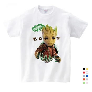 

Superhero Groot Movie Guardian of The Galaxy T-shirt Summer Kids Clothes Print Men and Women Baby Groot Flowerpot Groot T shirt