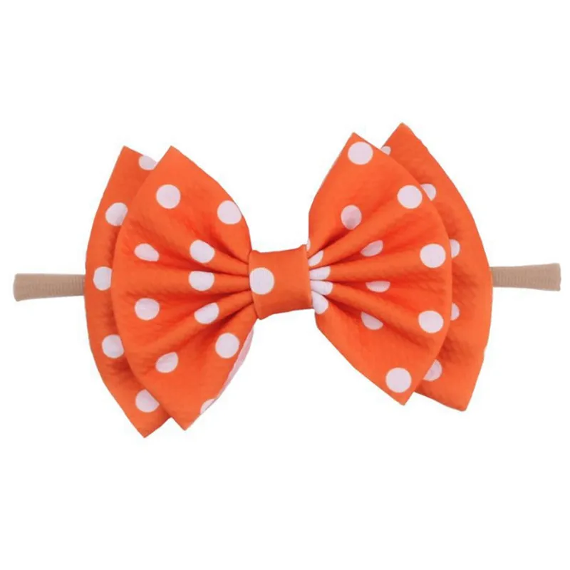 10pcs/lot Double Layer Hair Bows Elastic Nylon Headband Halloween Leopard Fruit Printed Nylon Hair Band Girls Hair Accessories