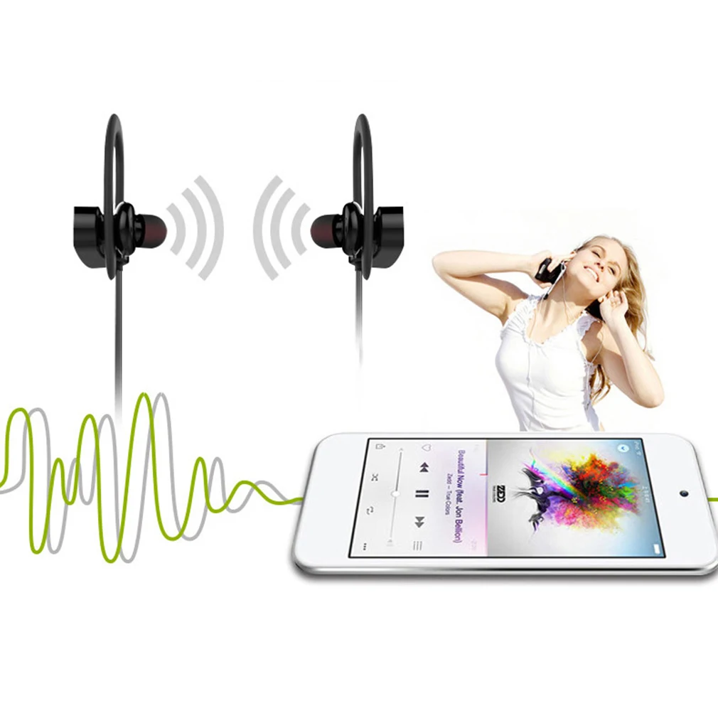 Черный шейный ремешок беспроводные наушники Bluetooth Спортивный Пот наушники-вкладыши шумоподавление наушники