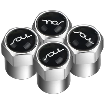 

4Pcs Silver Metal Car Wheel Tire Air Valve Caps Stem Cover with Color Brand Logo for KIA SOUL sorento k2 k5 flip accessories