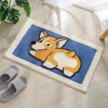 

Cartoon Flocking Anti-Slip Doormat Absorb water Floor Mat Carpet Bath Mat Shiba Inu Corgi Dog Kitchen Bedroom Tatami Tapete Rug