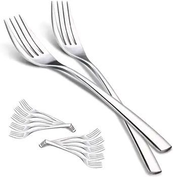 

8 Inches 12PCS Stainless Steel Dinner Forks Main Forks Flatware Set Cutlery Set Dinnerware