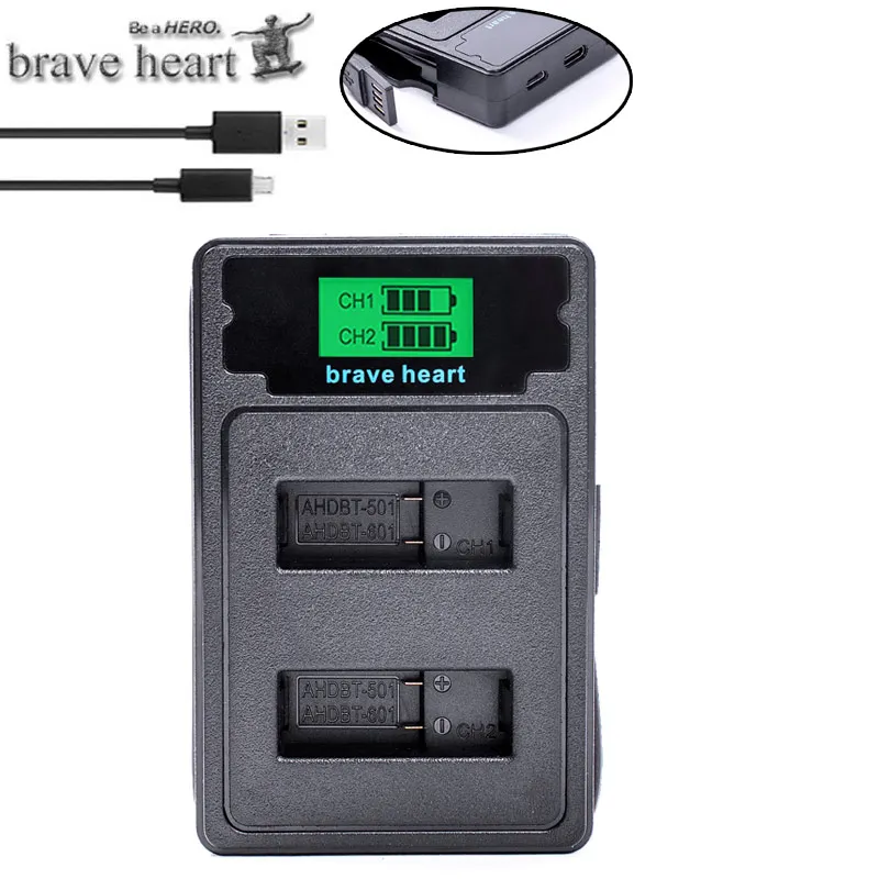 2x1600 mah GoPro hero 7 батарея+ чехол+ lcd USB двойное зарядное устройство для GoPro hero 5 hero 5 6 7 hero 7 черный аксессуары для камеры