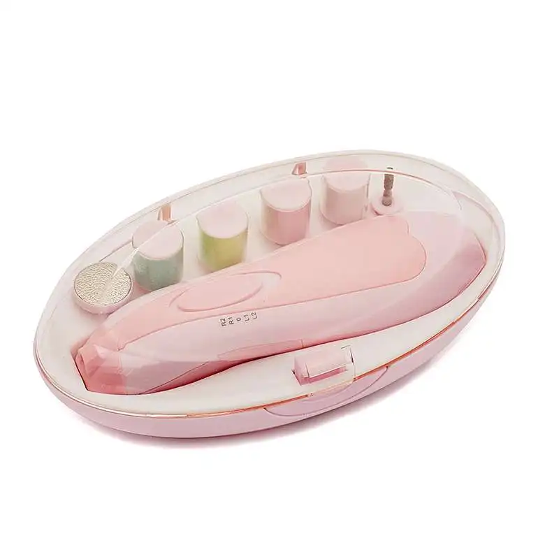 Детские наборы для ухода за здоровьем уход за детскими ногтями Набор Электрический малыш машинка для стрижки ногтей коробка для хранения для путешествий - Цвет: Светло-серый