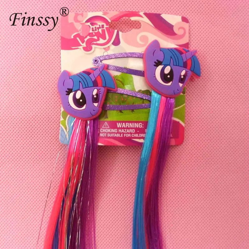 Белый Заколки для волос My Kids Little Ponys для девочек, аксессуары для волос, головной убор принцессы Анны, Эльзы, заколки для волос, 2 шт. = 1 пара - Цвет: Белый