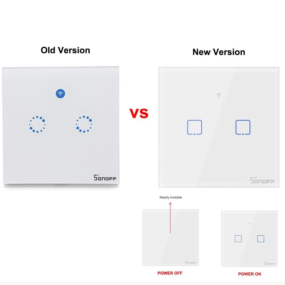 Интеллектуальный выключатель света Sonoff T1 Smart WiFi RF/приложение/сенсорный экран Управление настенный светильник Переключатель 1/2/3 банда 86 Тип UK Панель настенный сенсорный светильник переключатель умный дом пульт дистанционного управления