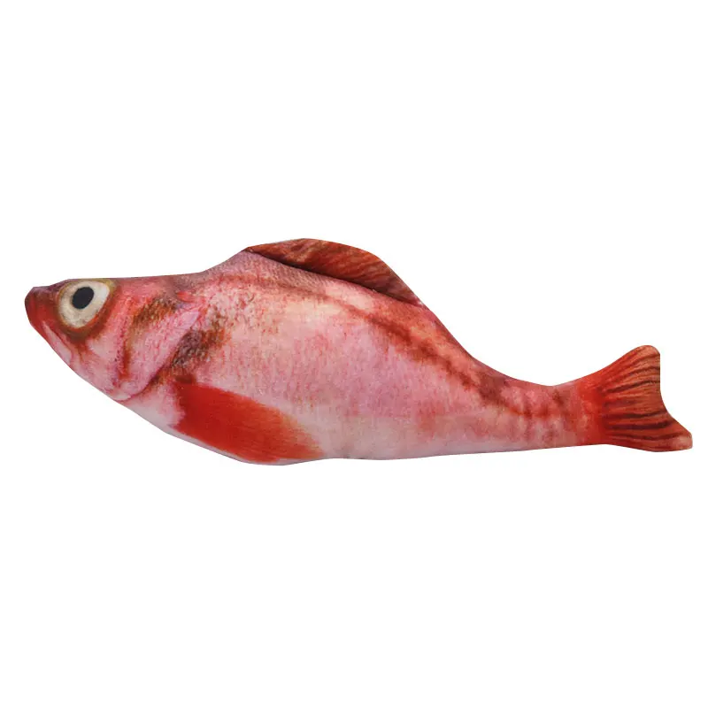 Red Rock Fish 18g Мягкая Плюшевая креативная 3D игрушка в форме карпа, рыбы, кошки, подарки, рыба-кошка, мягкая подушка, кукла, имитация рыбы, играющая игрушка для питомца - Color: Red Rock Fish 18g