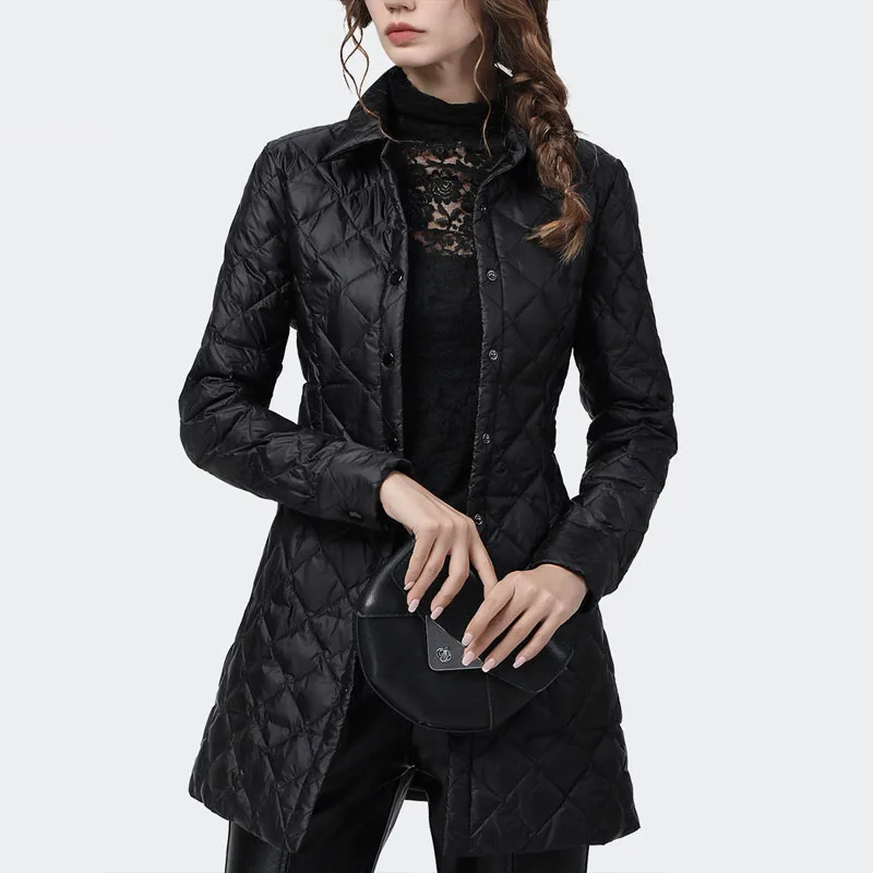 

Parka Women Plus size Long Dadded Coats 2020 Winter Fashion Down Cotton-Padded Clothes Plaid Splicing Frivolous Jackets Woman