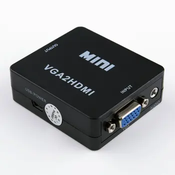 

VGA2HDMI Female To Female MINI VGA To HDMI Full HD 1080P Video Adapter Converter Box With Audio Power For PC Projector Laptop TV