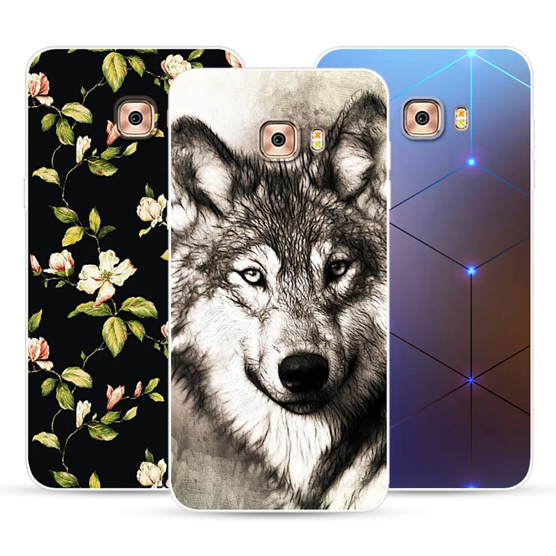 For Samsung Galaxy C7 C8 Case Silicone Cute Unicorn Pattern Back Cover C9 Pro Phone |