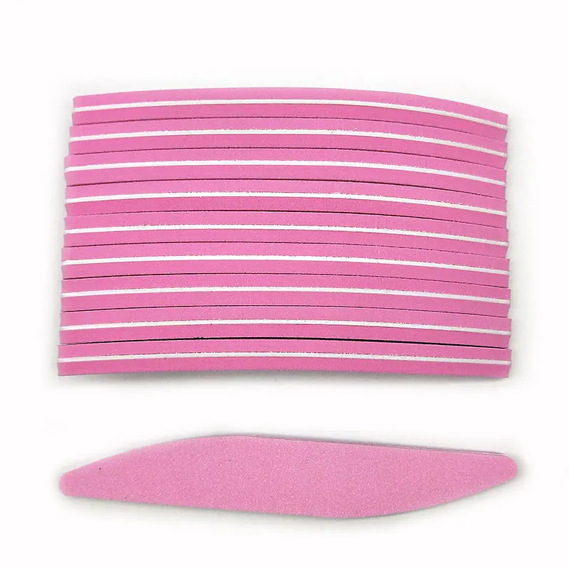 10PCS Colorful 100/180 Reusable Sponge Nail File Manicure Sandpaper Polishing Professional Nail FilesThin Nail Art Manicure Tool - Цвет: Pink