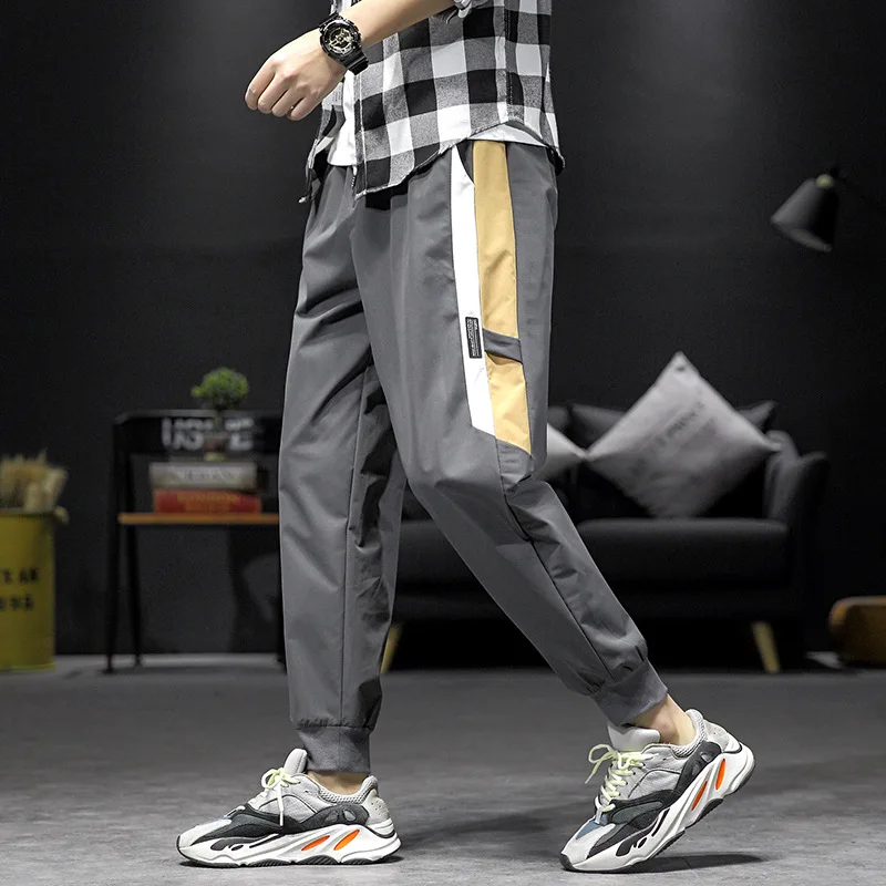 

2020 Spring New Style Japanese-style Interior Large Size Contrast Color Sports Ninth Pants M-5x Hk20072