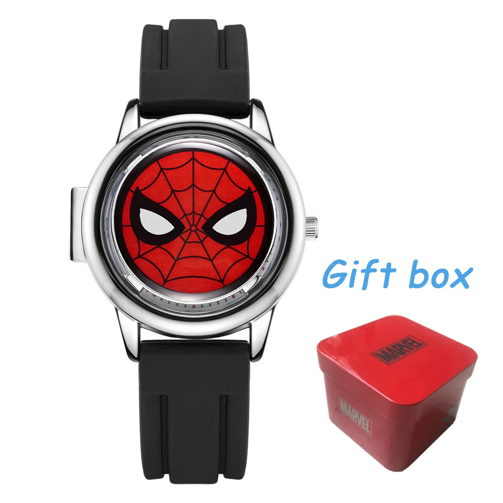 Детские кварцевые наручные часы Marvel, раскладушка, щит Dia, детские часы, Капитан Америка, часы Человек-паук, детские наручные часы, Железный человек - Цвет: spiderman-gift box