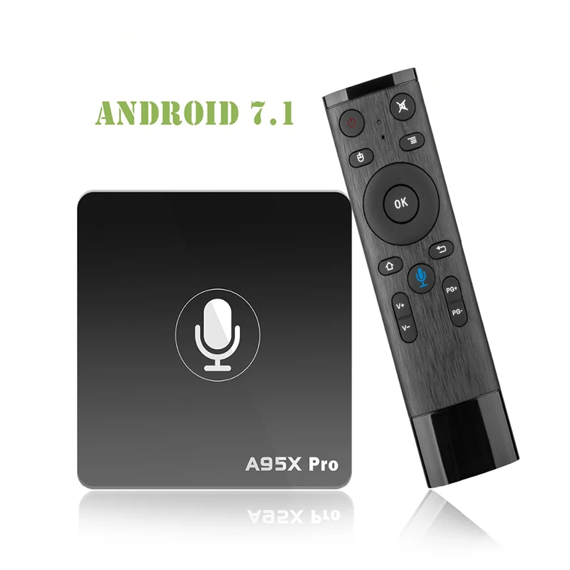 ТВ приставка Android 7,1 с голосовым пультом дистанционного управления A95X Pro Amlogic S905W Google Smart tv Box 2G 16G WiFi LAN медиаплеер