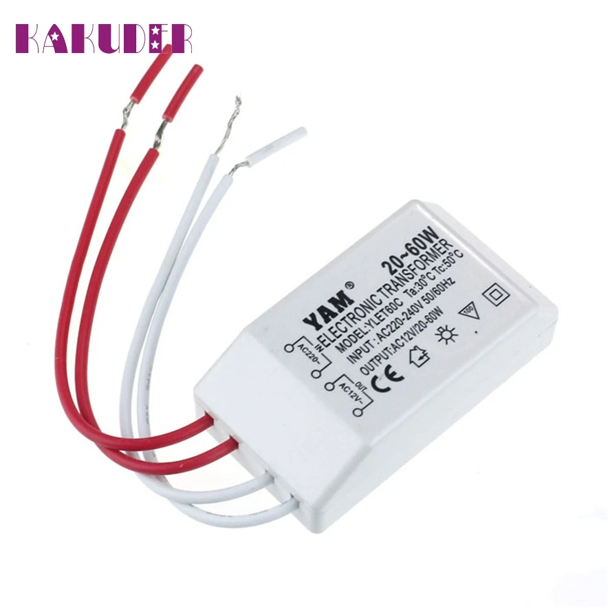 12v Power Supply AC220-240V to 12V/20-60W led driver Halogen Lamp Light Electronic Transformer Converter power 2021 F806 | Лампы и