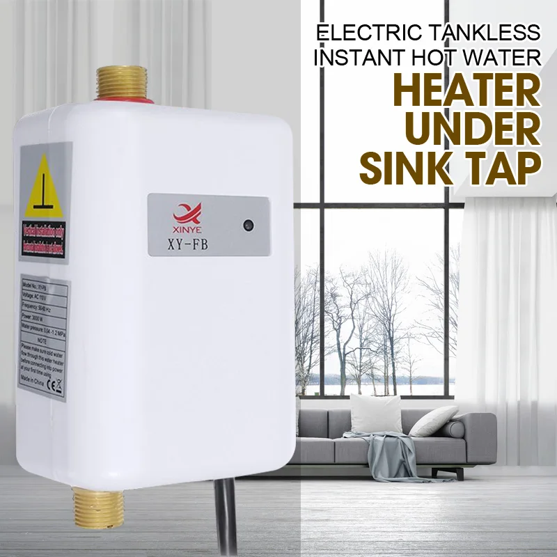 3800W / 3000W Electric Tankless Instant Hot Water Heater Under Sink Tap