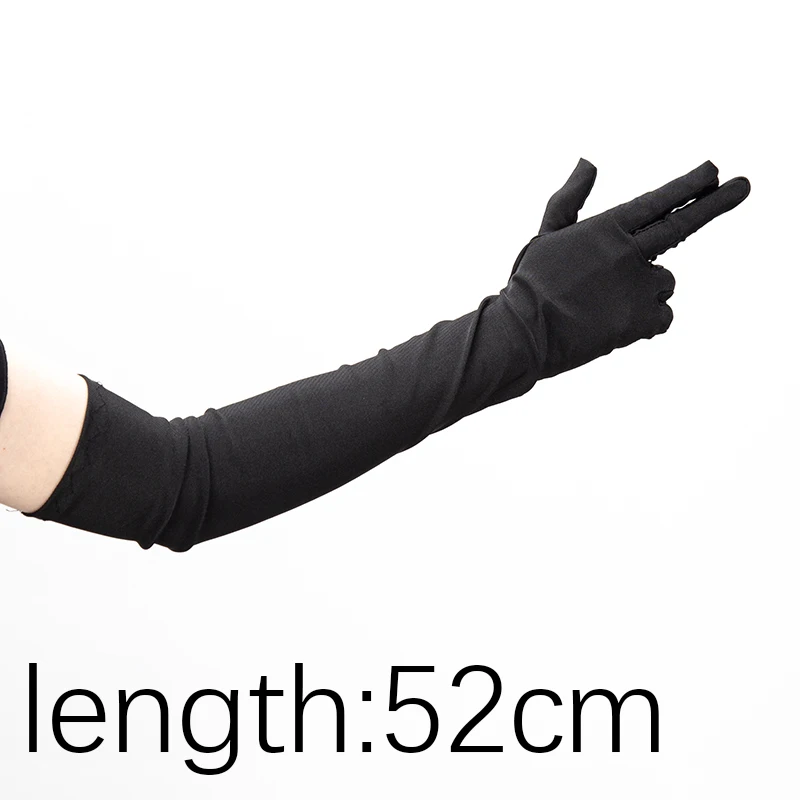 New Classic Adult Black Opera/Elbow/Wrist Stretch Satin Finger Long Fashion Gloves Women Flapper Driving Gloves Matching Costume