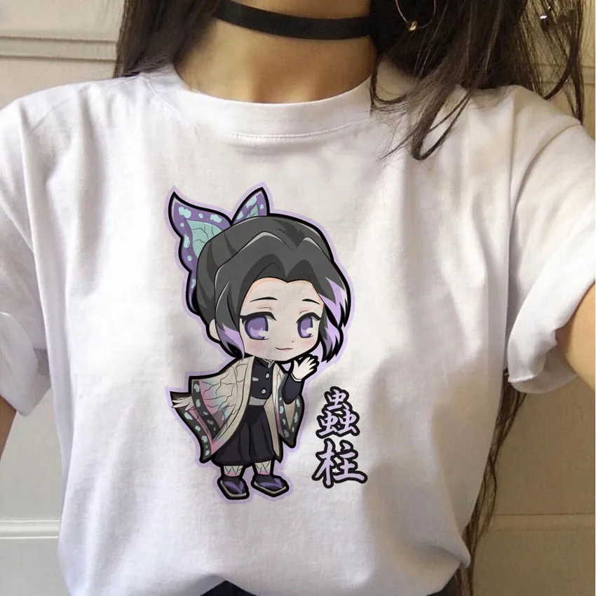 Funny Japanese Anime Kimetsu No Yaiba Demon Slayer T Shirt Women Graphic Top Tees Tshirt Streetwear Clothes Femme