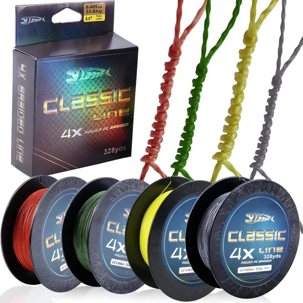 

Sougayilang 300M PE Braided Fishing Line 4 Stand 15.5-74.6LB Multifilament Saltwater Freshwater Fishing Line Fishing Tackle Tool