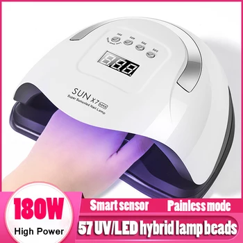 

UV Lamp for Manicure Nail Dryer 180W/80W/54W 57LEDs Nail Lamp For Quick Curing UV Gel Nail Polish With Motion Sensing LCD Displa