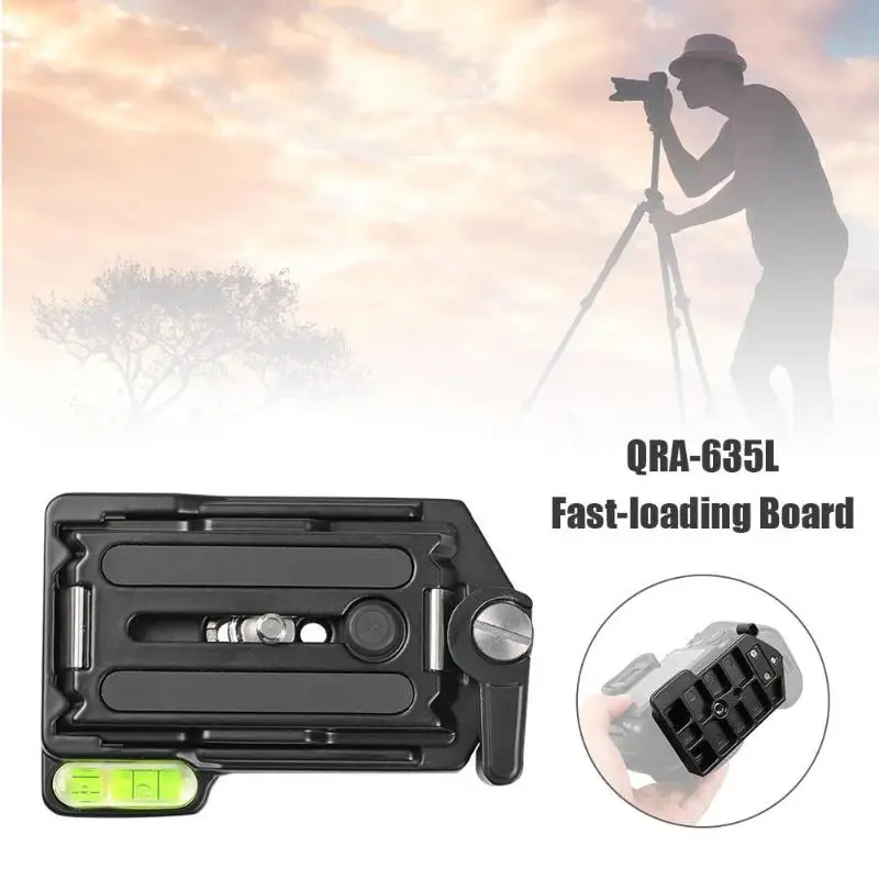 QRA-635L Quick Release Plate DSLR Камера тренога для объектива Зажимная пластина адаптера Алюминий моноподов штатива шаровая Головка для штатива с крестообразной головкой