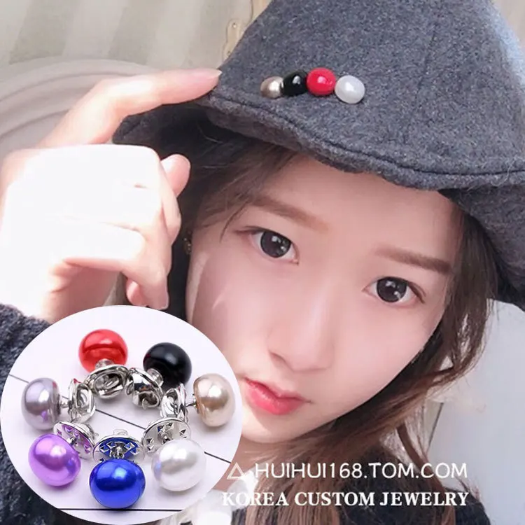 

South Korea Multi-functional Pearl Clinch Anti-Exposure Collar Button Versitile Fashion Cardigan Shawl Safety Pin Brooch Brooch