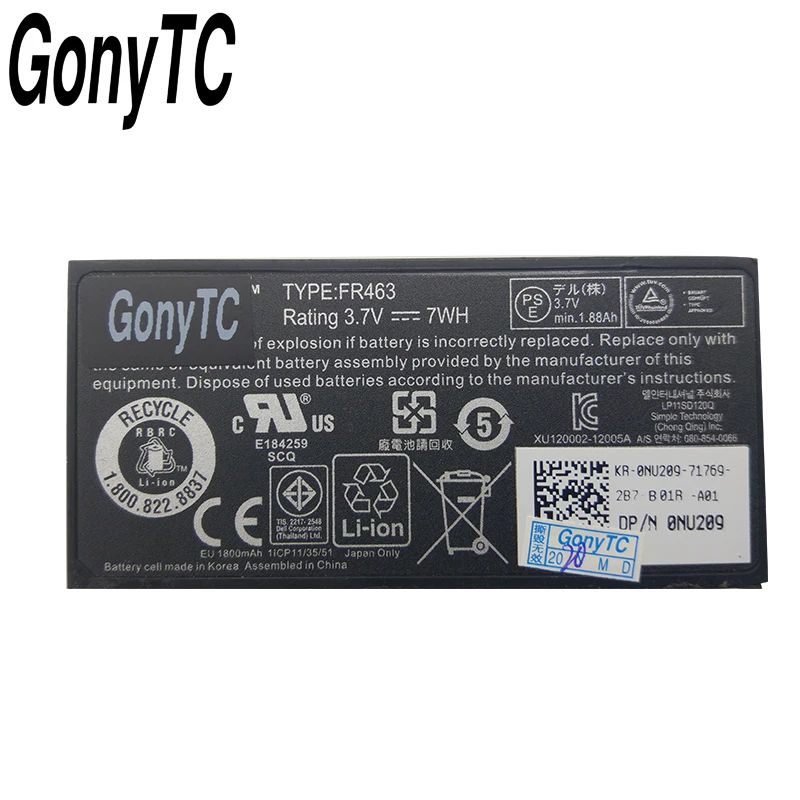 Оригинальный аккумулятор FR463 для DELL Poweredge 1950 2900 2950 6850 6950 5i 6i NU209 P9110 U8735 H700 R910 R900 R710 R610