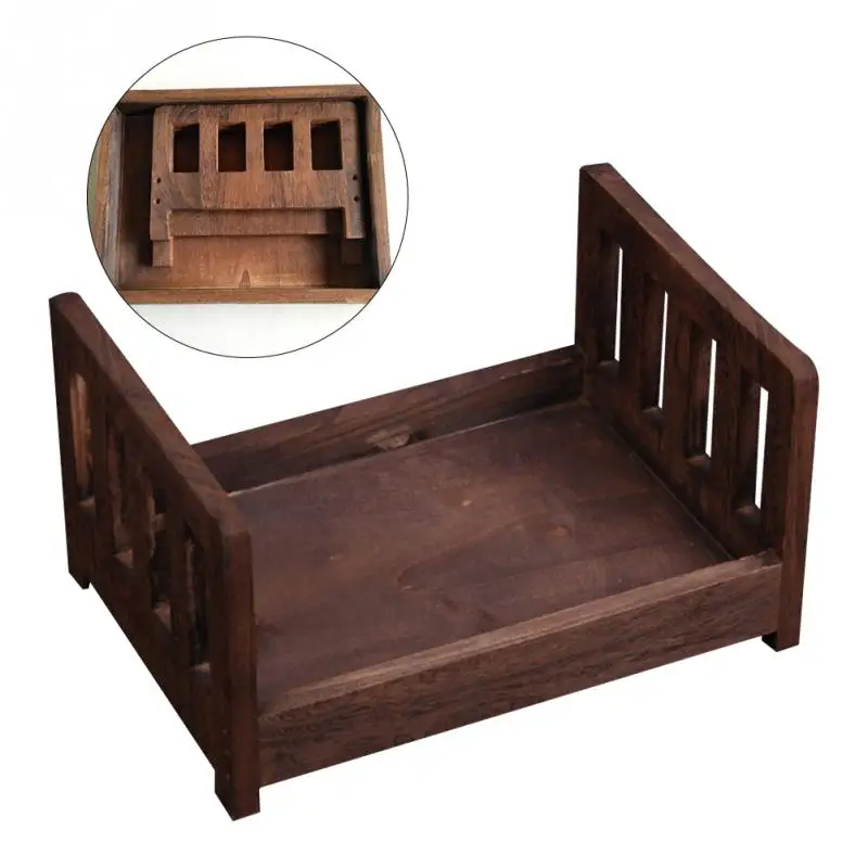 Baby wooden bed photo shooting detachable portable background studio props baby care travel cradle photography composition gifts