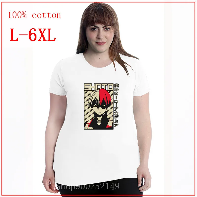 Шото Тодороки My Hero academic Аниме футболки подарок девушке дышащие размера плюс 4XL 5XL