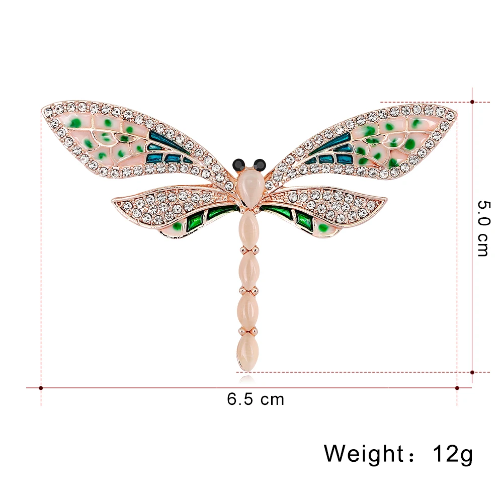 Стрекоза с кристаллами Брошь для женщин модные ювелирные изделия Эмаль Стразы стрекоза с кристаллами Броши Булавки дропшиппинг