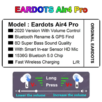 

Air4 Pro Tws Wireless Earphone Volume Control Bluetooth 5. 0 Earphones Earbuds H1 Chip Pk i90000 max i900000 Pro i300000 Airs 3