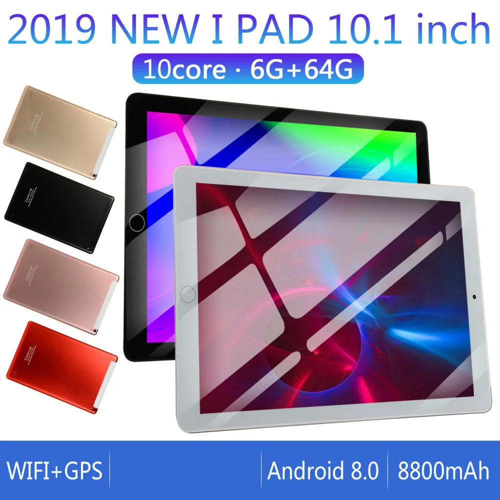 2020 WiFi планшетный ПК 12800*800 ips экран 10 дюймов десять ядер 6G + 64G Android 8,0 Dual SIM планшет с двумя камерами gps телефон Pad