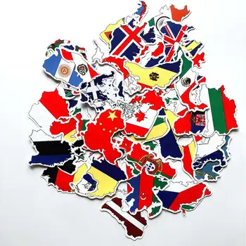 

45PCS Mix World Map Stickers for Children Bedroom Wall Decor Mirror Wall Sticker Motorcycle Travel Case Luggage Fridge Sticker