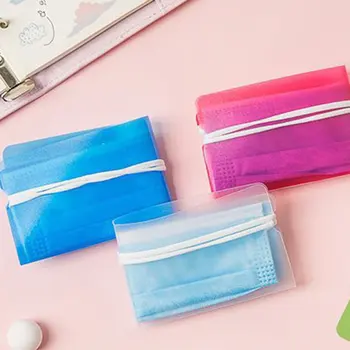

2020 10PCS PP Mask Storage Folder Foldable Temporary Storage Box Portable Plastic Bag Safe Storage Box Unisex Mask Storage Clip