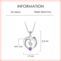 925 Sterling Silver Personalized Engrave Name Heart Necklace Customized Birthstone Baby Feet Necklace Pendant Silver 925 Jewelry - Image 3