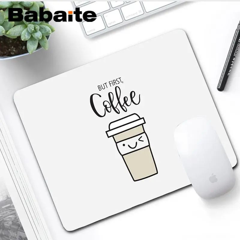 Babaite Новые поступления ОК, но сначала кофе противоскользящие прочные силиконовые компьютерные коврики большой коврик для мыши ПК компьютерный коврик - Цвет: No LockEdge 25x29cm