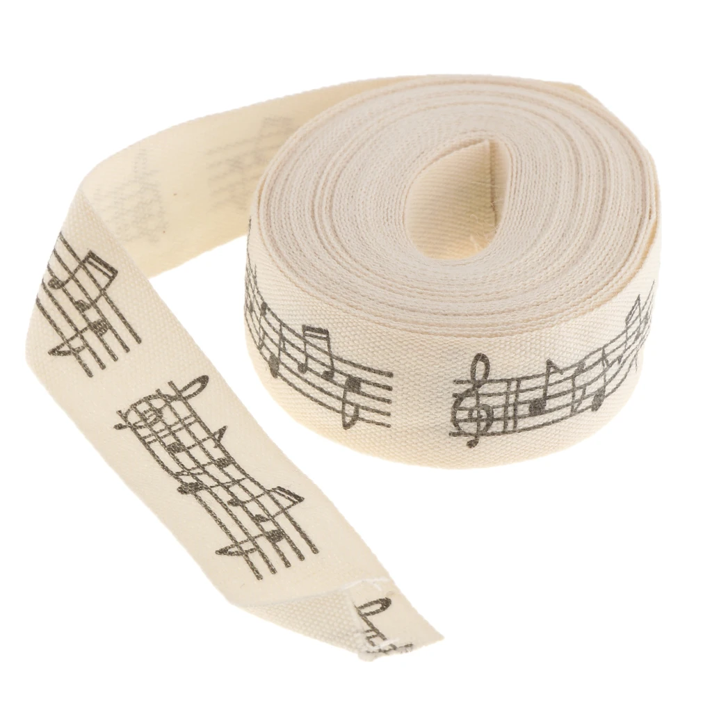 5 Yards 15mm Musical Note Cotton Ribbon Wedding Birthday Christmas Party Gift Wrap Craft