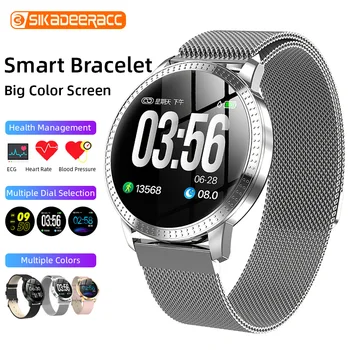 

Heart Rate Monitoring Smart Band Wristban Women Watch Waterproof Blood Pressure Multi Sport Modes Intelligent IP67 Metal Strap