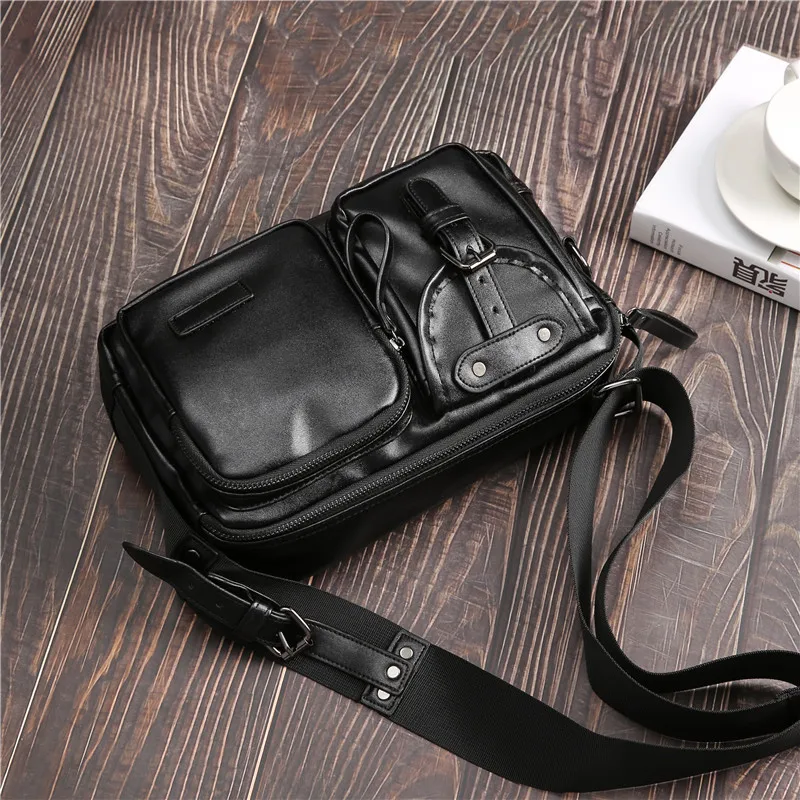 

Vintage Style PU Leather Men Messenger Bag Casual Crossbody Bag Fashion Men's Handbag men chest bag Male Shoulder Bag