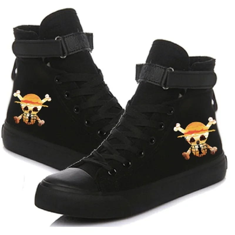 

Anime One Piece Unisex High Canvas Shoes Velcro Lace Hightop Printing Sneakers