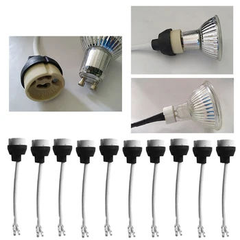 

10pcs Office Socket Base LED Spotlight Easy Install 220V For GU10 Bulb Ceramic Flexible Heat Resistant Home Lamp Holder