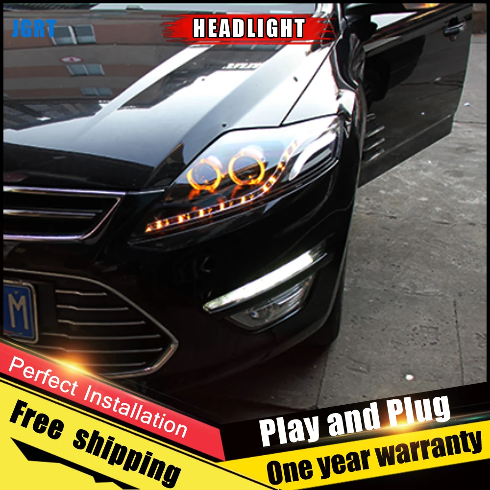 2 шт. автомобильный стиль светодиодный фары для Ford Mondeo 2007-2012 для Mondeo Головной фонарь светодиодный DRL Объектив двойной луч H7 HID Xenon bi xenon объектив