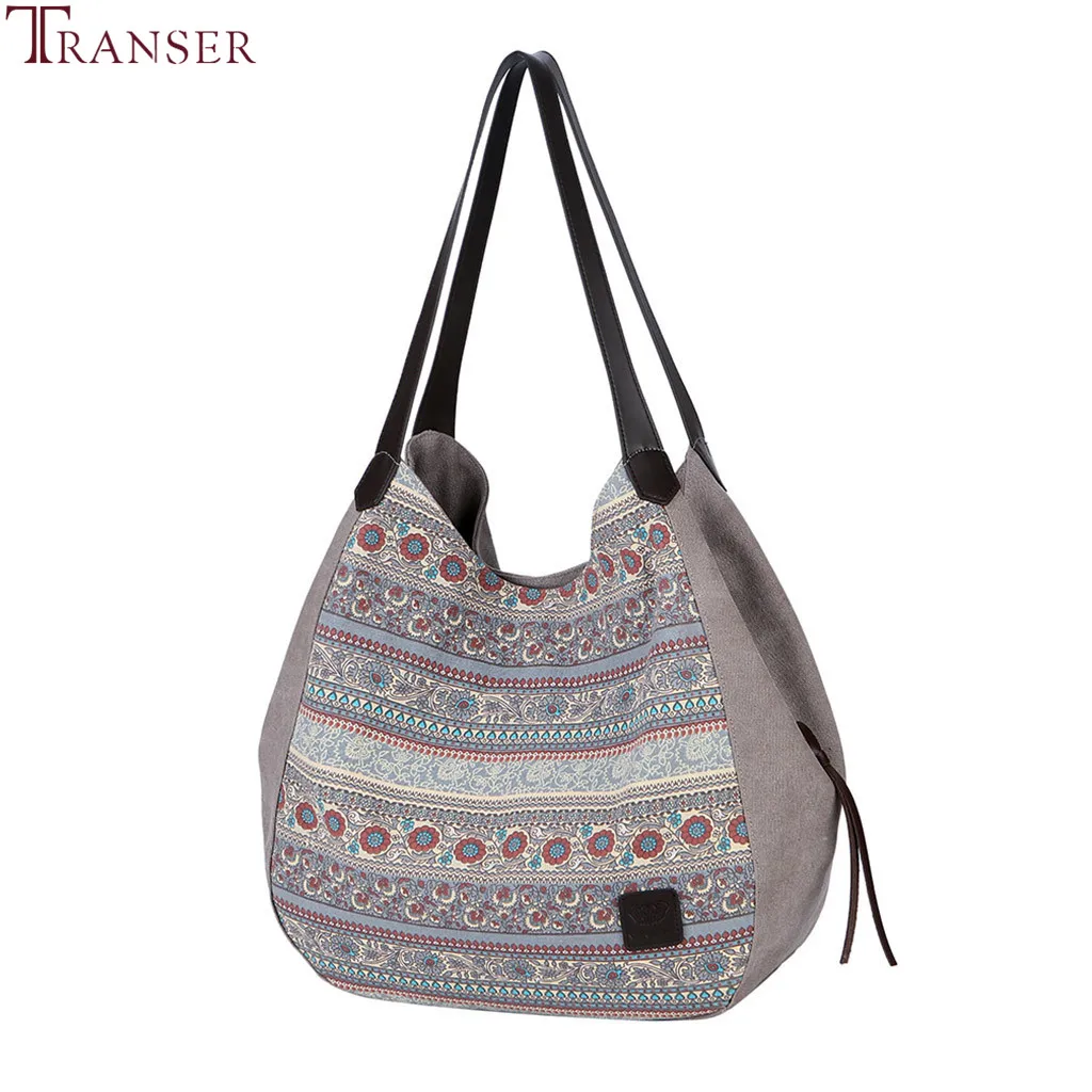 Женская Холщовая Сумка тоут Transer Повседневная Складная через плечо из хлопка для
