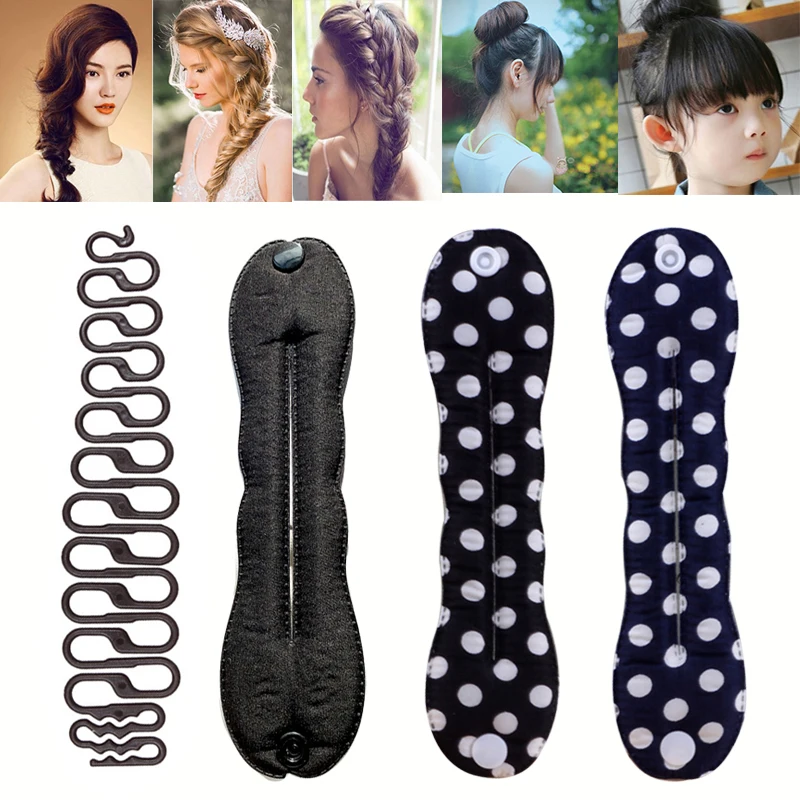

2/3/4/5/6/10/12/79Pcs Hair Braiding Tool Roller Hairpins Clips Donut Hair Maker DIY Disk Hair Accessories for Women Hairstyle