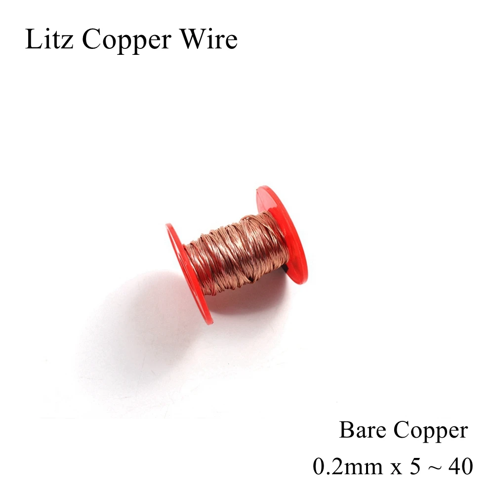 0.2mm x 5 6 7 8 10 14 15 16 20 25 30 35 40 Strands Litz Wire Mine Mining Machine Antenna Multi Core Shares Bare Copper Cable 0.2 |