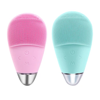 

Electric Silicone Facial Cleanser Brush, Five Gear Adjustment Vibration Waterproof Sonic Face Brush - Pink & Green Optional